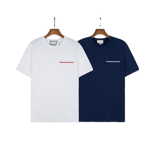 designer men's t shirts letter embroidery short sleeve high street fashion casual t shirt cotton 2023, White;black